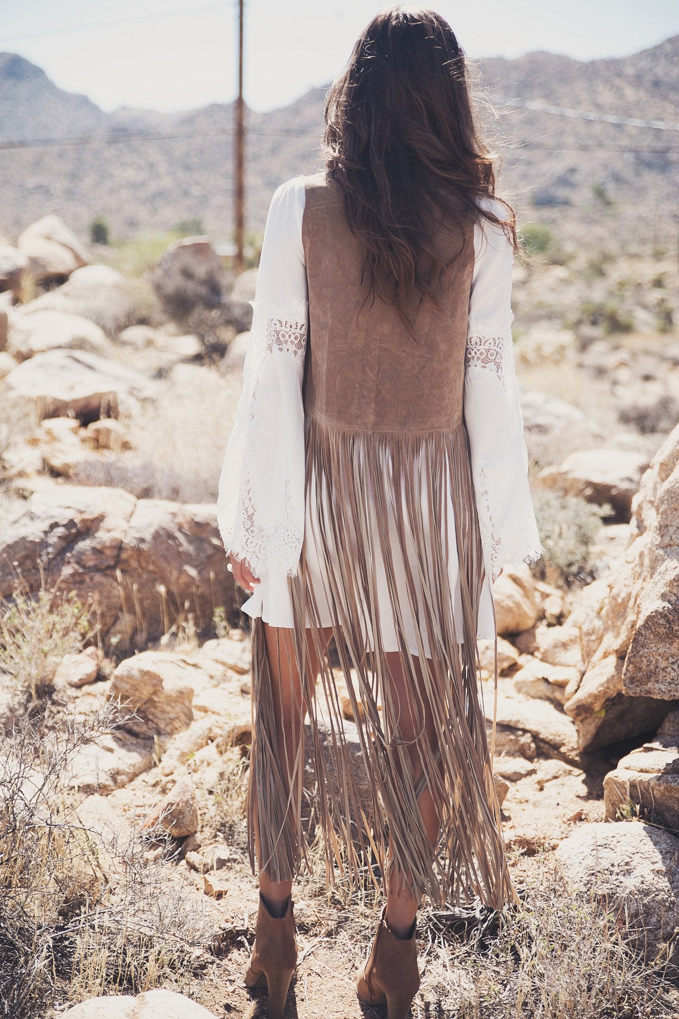 Ashlen Suede Fringe Vest - Haute & Rebellious