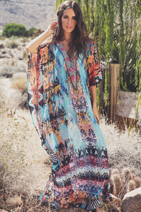 Niah Embellished Kaftan - Blue - Haute & Rebellious