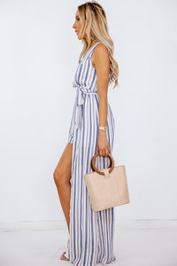 Striped Maxi Dress With Shorts