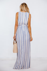 Striped Maxi Dress With Shorts
