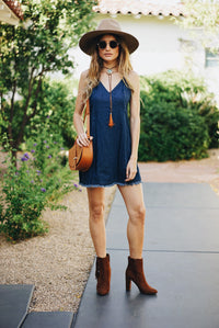 Salma Suede Fringe Bootie - Brown - Haute & Rebellious