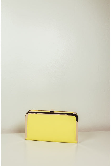 Small Clutch with Gold Trim - Yellow