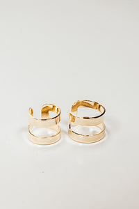 Dual Cutout Plated Rings - Gold