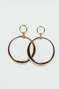Large Hoop Earrings with Chain Detail