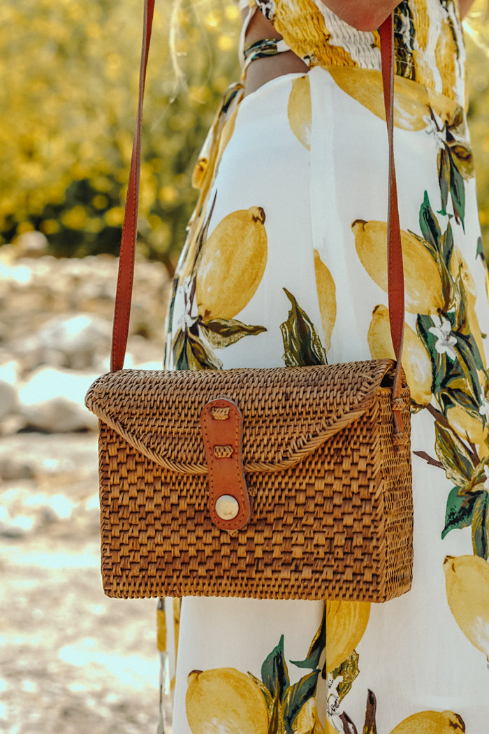 Bamboo basket on sale bag