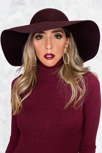 Fedora Wool Hat - Maroon