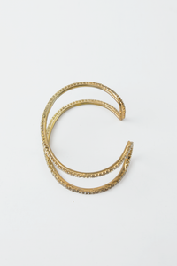 Crystal Lined Gold Cuff Bracelet