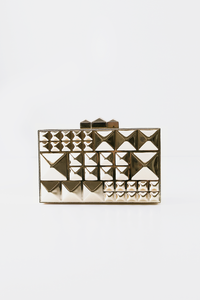 Gold Studded Box Clutch