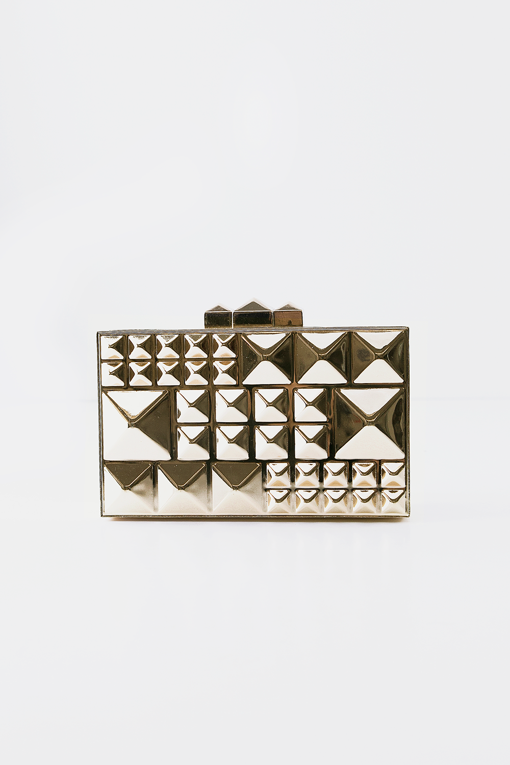 Gold Studded Box Clutch