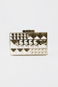 Gold Studded Box Clutch