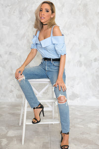 Off-Shoulder Collar Shirt - Haute & Rebellious