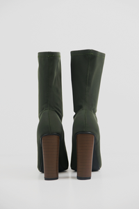 Walk The Talk Sock Booties - Olive - Haute & Rebellious