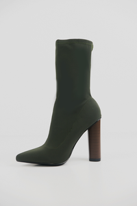 Walk The Talk Sock Booties - Olive - Haute & Rebellious