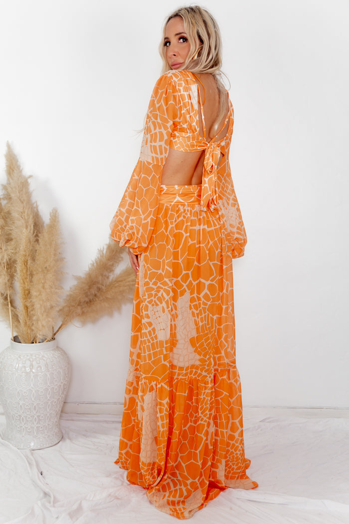 Cut-out Maxi Dress - Orange