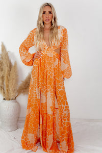 Cut-out Maxi Dress - Orange