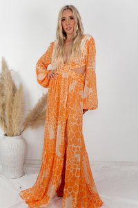 Cut-out Maxi Dress - Orange