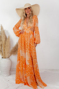 Cut-out Maxi Dress - Orange