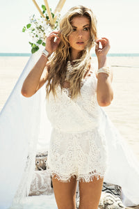 Playa Blanca Lace Romper - White - Haute & Rebellious
