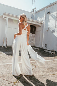 Raya High-Waisted Wide-Leg Pant - White