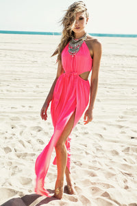 Nuri High-Slit Maxi Dress - Pink - Haute & Rebellious