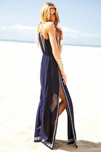 Malahna Tribal Linen Maxi - Navy - Haute & Rebellious