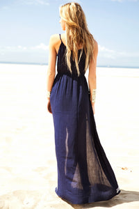 Malahna Tribal Linen Maxi - Navy - Haute & Rebellious