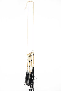 Lynna Metal Pendant Fringe Necklace - Haute & Rebellious