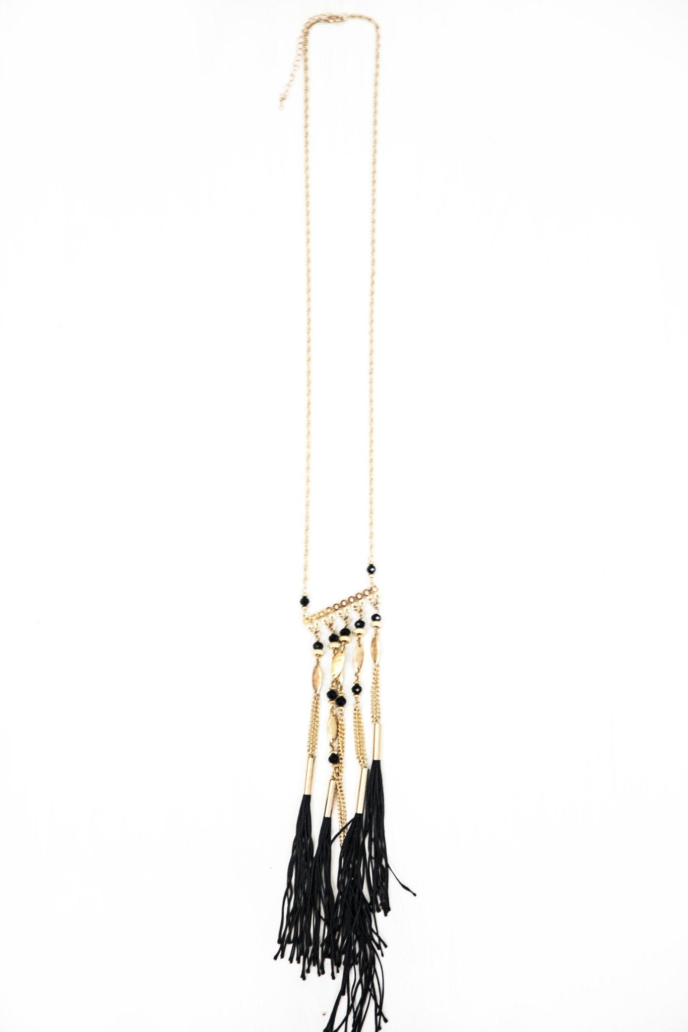Lynna Metal Pendant Fringe Necklace - Haute & Rebellious