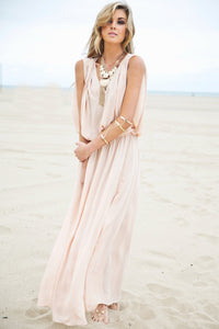 Molin Front Slits Chiffon Maxi Dress - Haute & Rebellious