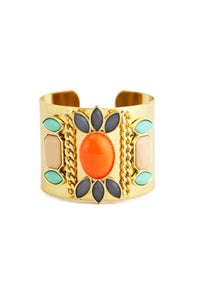 COLORED STONES CUFF - Orange - Haute & Rebellious