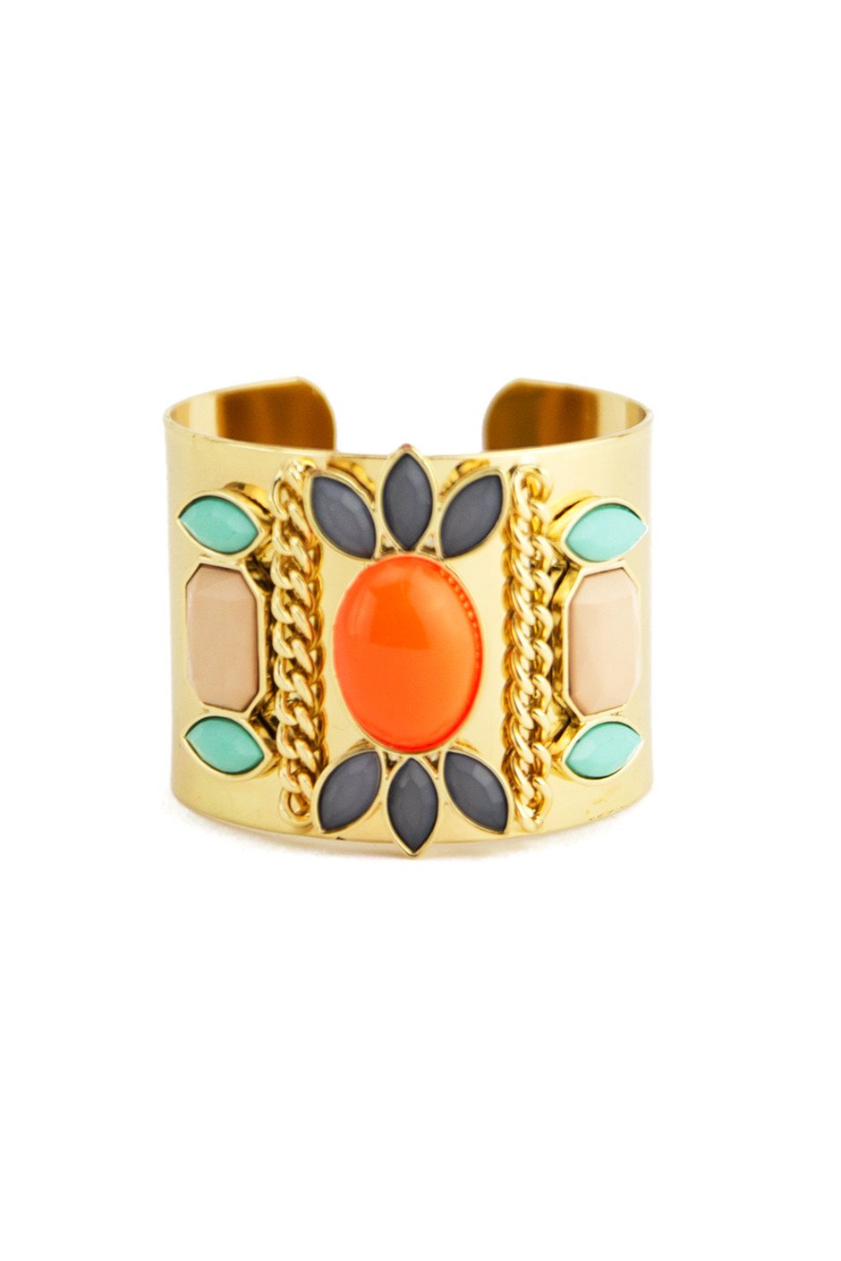 COLORED STONES CUFF - Orange - Haute & Rebellious