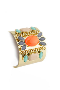 COLORED STONES CUFF - Orange - Haute & Rebellious