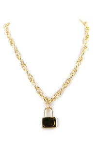 KEYLOCK PENDANT ROPE NECKLACE - Haute & Rebellious