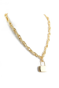 KEYLOCK PENDANT ROPE NECKLACE - Haute & Rebellious