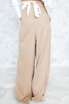 High-Waisted Palazzo Pant - Taupe - Haute & Rebellious