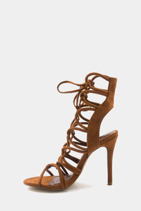 Lanie Lace-Up Heel - Chestnut