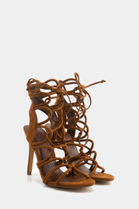 Lanie Lace-Up Heel - Chestnut