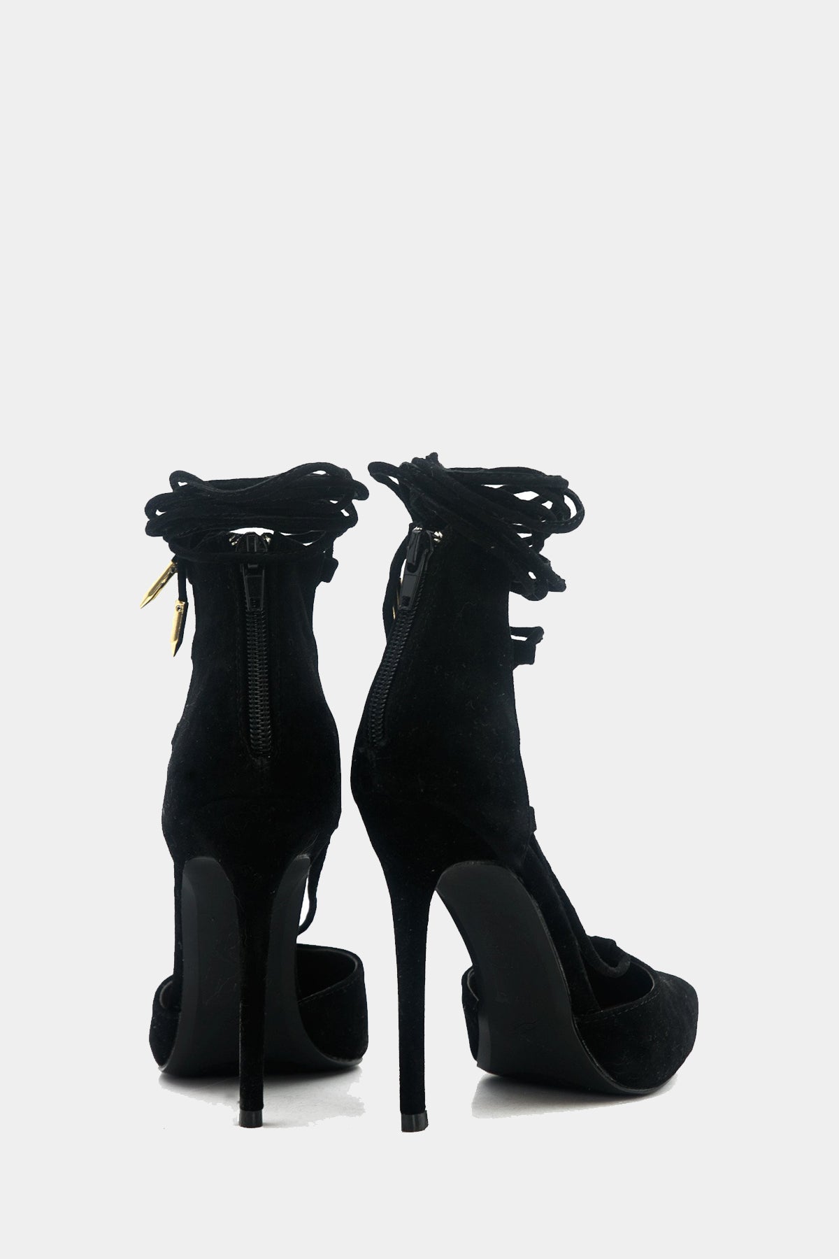 Lilian Suede Lace-Up Heel