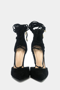 Lilian Suede Lace-Up Heel