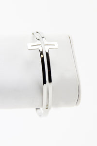 PETITE CUTOUT CROSS BRACELET - Silver - Haute & Rebellious