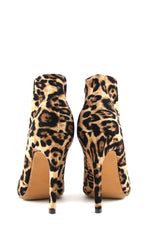 High Heel Plated-Toe Leopard Bootie - Haute & Rebellious