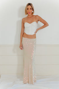 Sequin Slit Long Skirt