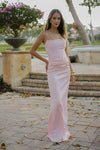 Rose Strapless Corset Satin Gown