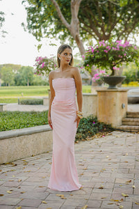 Rose Strapless Corset Satin Gown