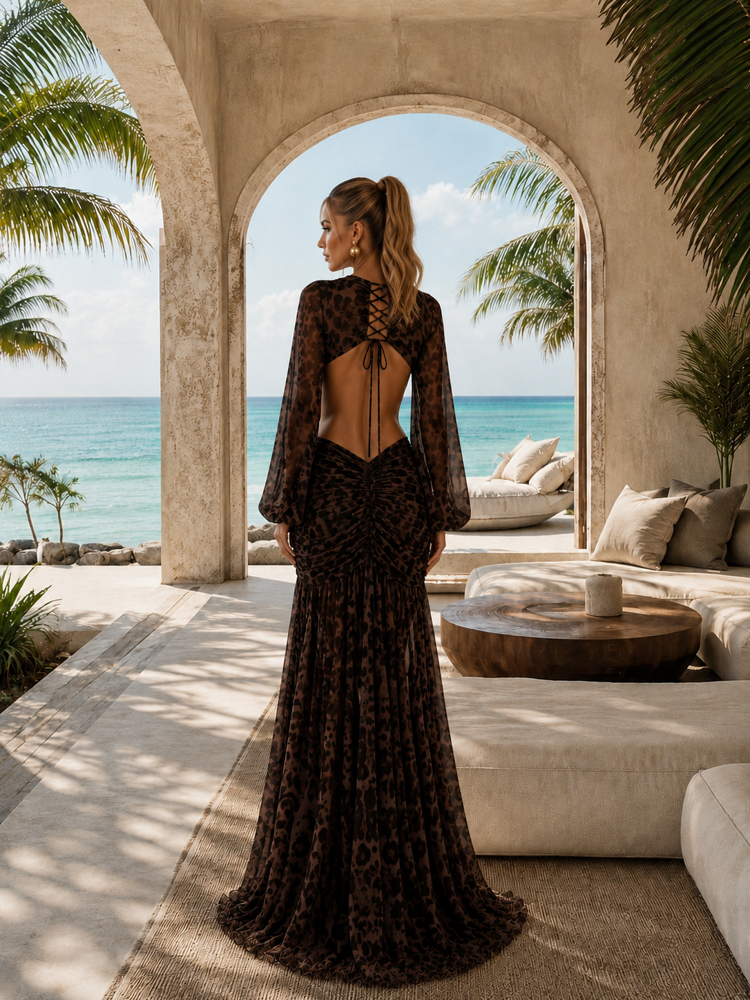 Serafina Cutout Chiffon Maxi Dress