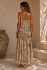 Romantic Floral Corset Midi Maxi Dress