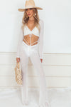 Playa Cropped Top and Pant Set - White