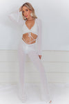 Playa Cropped Top and Pant Set - White