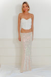 A Night Out Sequin Slit Long Skirt