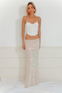 A Night Out Sequin Slit Long Skirt
